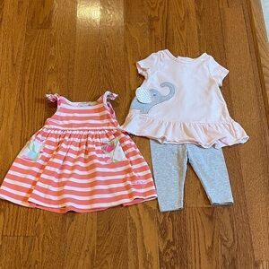 Baby Girl Bundle of 2 Outfits Ruffle Butts Dress and Starting Out Outfit 6-12 mo